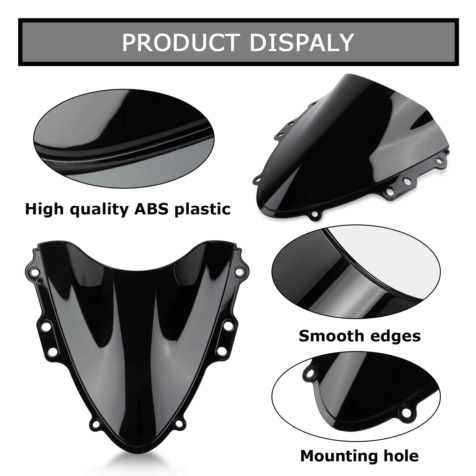 Motorcycle Windshield Windscreen Double Bubble Airflow Wind for Suzuki GSXR600 GSXR750 K4 K5 2004-2005 GSX-R 600 750 2004 2005 – ABS Plastic Black Clear Wind Deflector