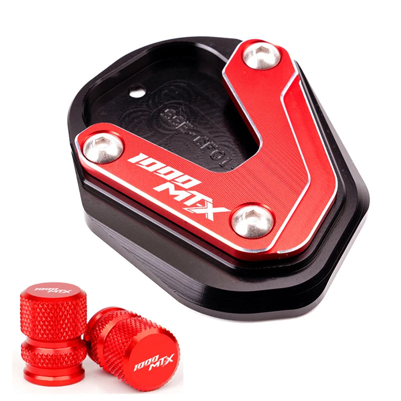 For CFMOTO 1000MT-X 1000MTX 1000 MTX 1000 MT X 2026 Motorcycle Kickstand Side Stand Extension Pad Support Plate Tire Caps – MOWOK Aluminum Black Red Grey Gold Blue Sky Blue Combo
