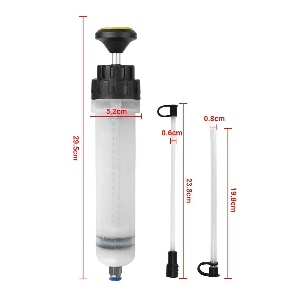 200cc Car Oil Change & Brake Bleeder Fluid Pump Extractor Filling Syringe Bottle – Brake Bleeding Tools for Universal Truck Motorcycle Vehicle – Black – $11