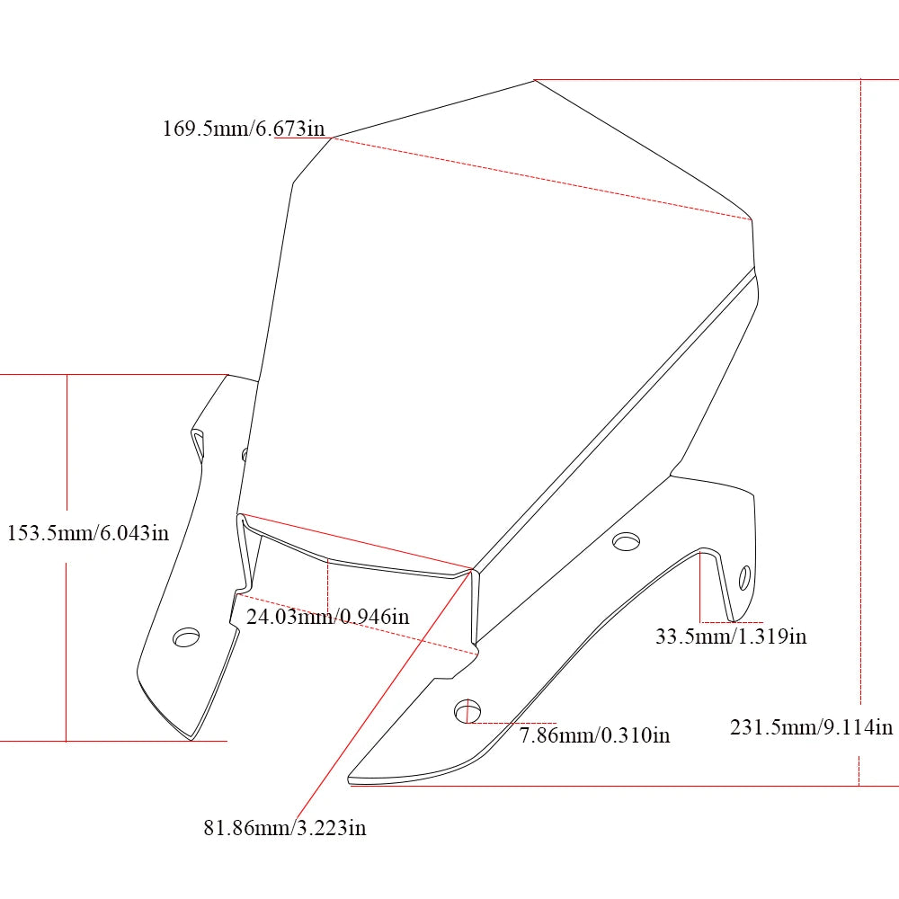 Motorcycle Windshield – Wind Deflector Fairing for Yamaha MT-07 / FZ-07