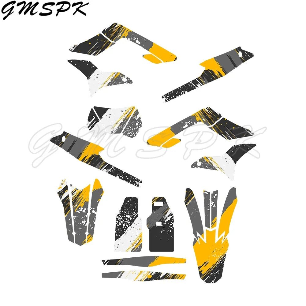 Motocross Team Graphics Background Decal Sticker Kits for Sur-Ron Storm Bee 2023–2024 – Custom Number & Name – PVC – 24 Styles – Glossy / 3D – $70–$92