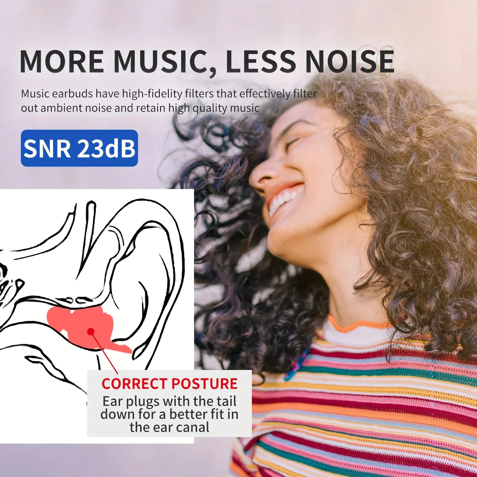 HUAK HUAK-04 / HUAK-05 Reusable High-Fidelity Concert Silicone Ear Plugs Noise Cancelling Musicians Motorcycles Sleeping Work Study Swim – CE Certified – Single or 10-Pair Bulk – Purple Red Blue Black White