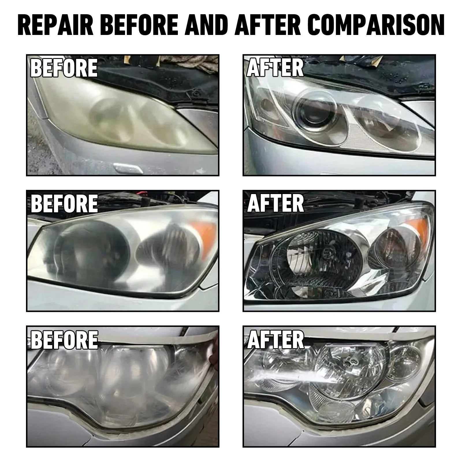 Professional Car & Motorcycle Headlight Restoration Kit – Wet Sand + Polish + UV Protect – Removes Yellowing Scratches – Car / Motorcycle / ATV – 24 Set Options – $40