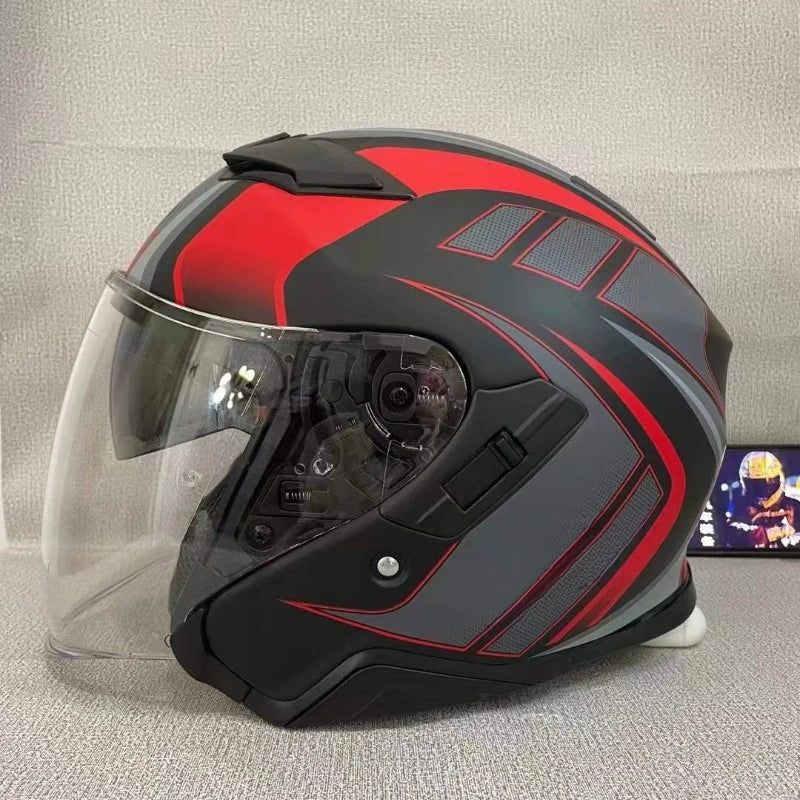 Open Face Helmets – J-Cruise II 3/4 Jet Motorcycle Helmet, Dual Visor, Retro Scooter Style for Men & Women
