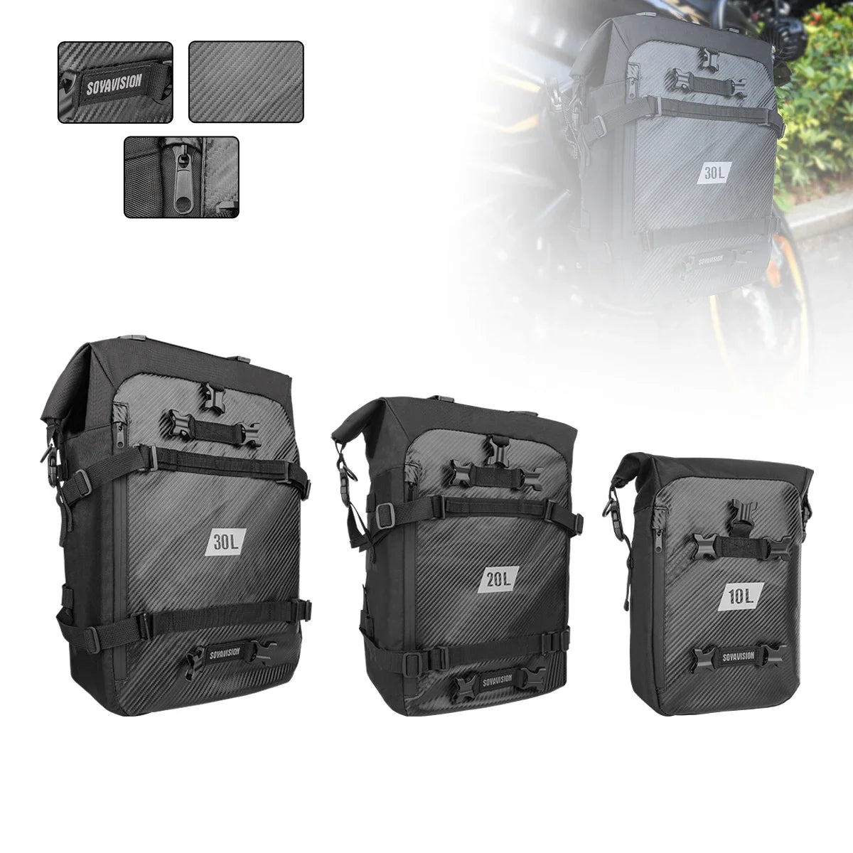 Motorcycle Backpack – Waterproof 8L–30L Cycling & Travel Bag