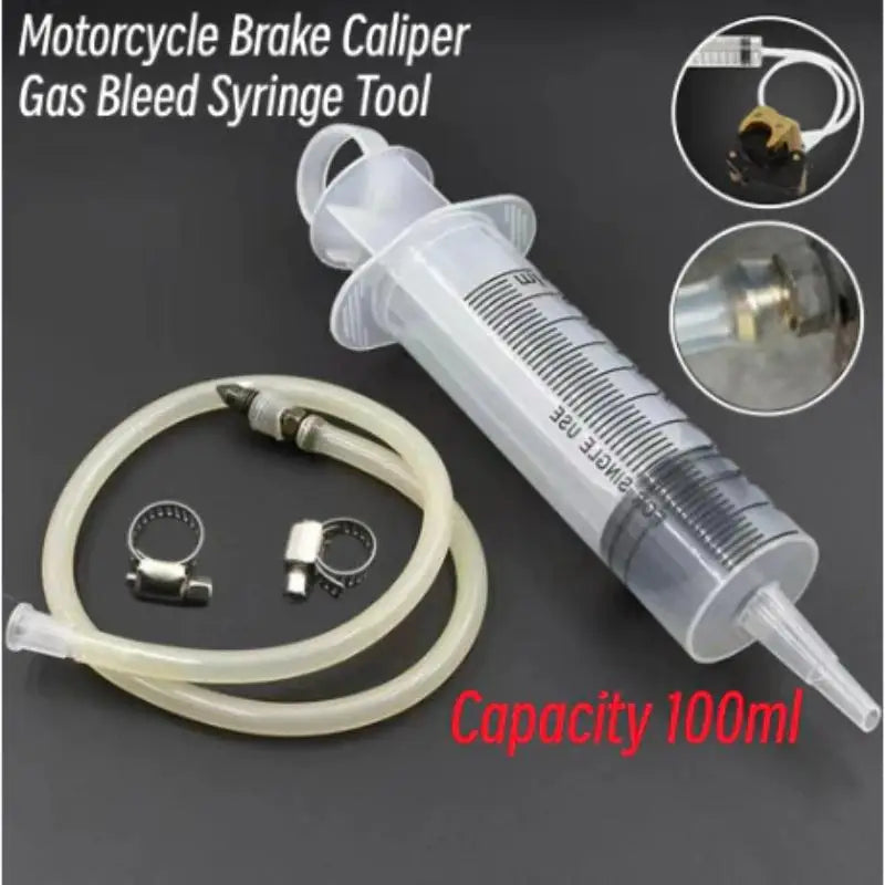 Motorcycle Brake Caliper Bleeder Syringe Tool Kit – Brake Caliper Tools – 100ml Hydraulic Disc Brake Air Bleeding & Fluid Replacement Tool with 26cm Hose & Hook – $12
