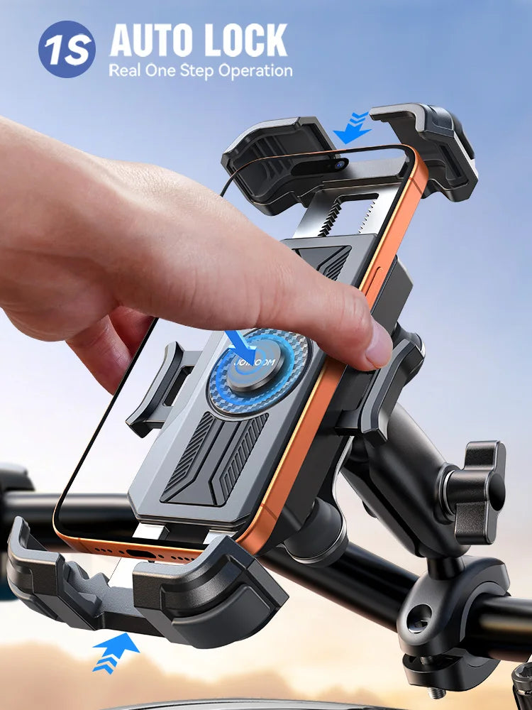 JOYROOM JR-ZS498S Anti-Vibration Motorcycle Phone Mount – Universal Holder with Vibration Dampener for Bikes, Scooters & ATV/UTV