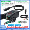 Extractme 12V–24V 3-Port Motorcycle Fast Charger – QC3.0, 30W PD & 18W USB-A Retractable IP65 Waterproof Charger