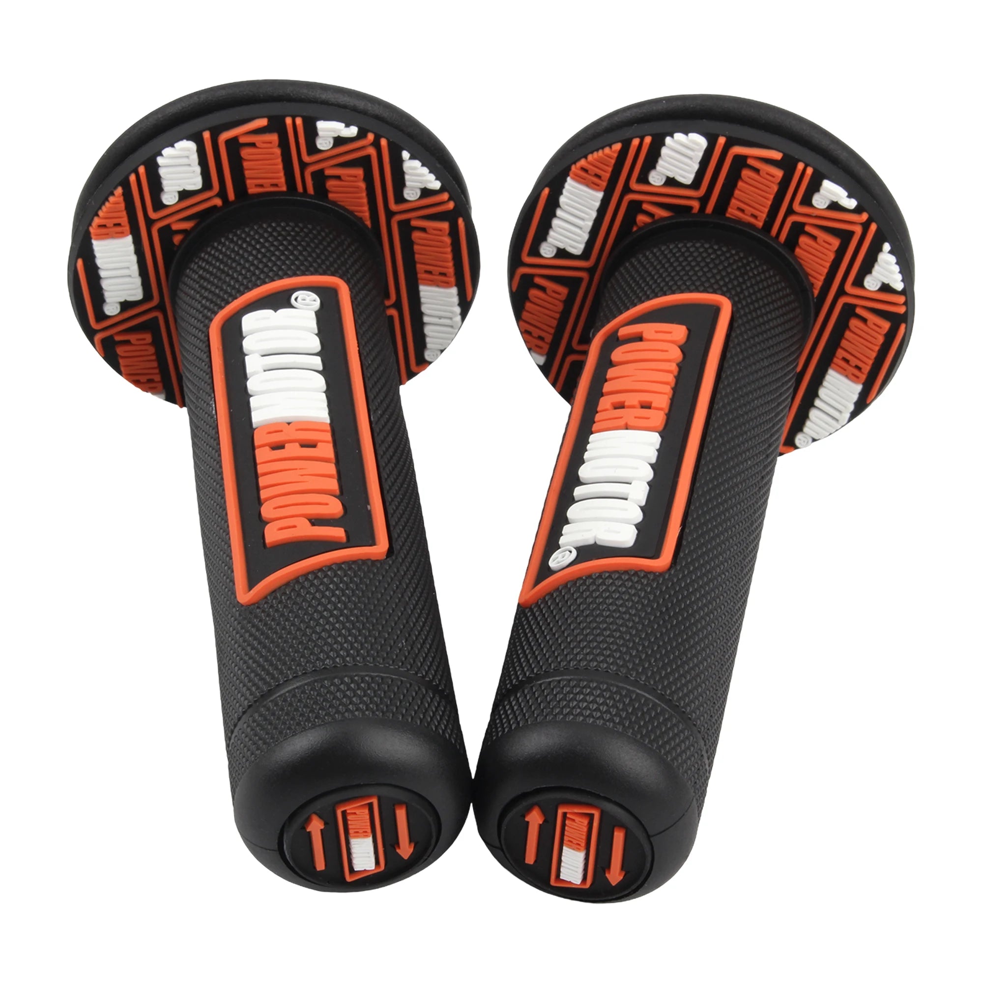 PowerMotor HB308 Universal Motorcycle Handlebar Grips 7/8" Left 22mm Right 25mm Non-Slip PVC Gel Rubber Ergonomic Fatigue-Reducing Grips for Motocross Dirt Bike Enduro Honda Yamaha Suzuki Kawasaki KTM Ducati – 8 Colors (1 Pair)