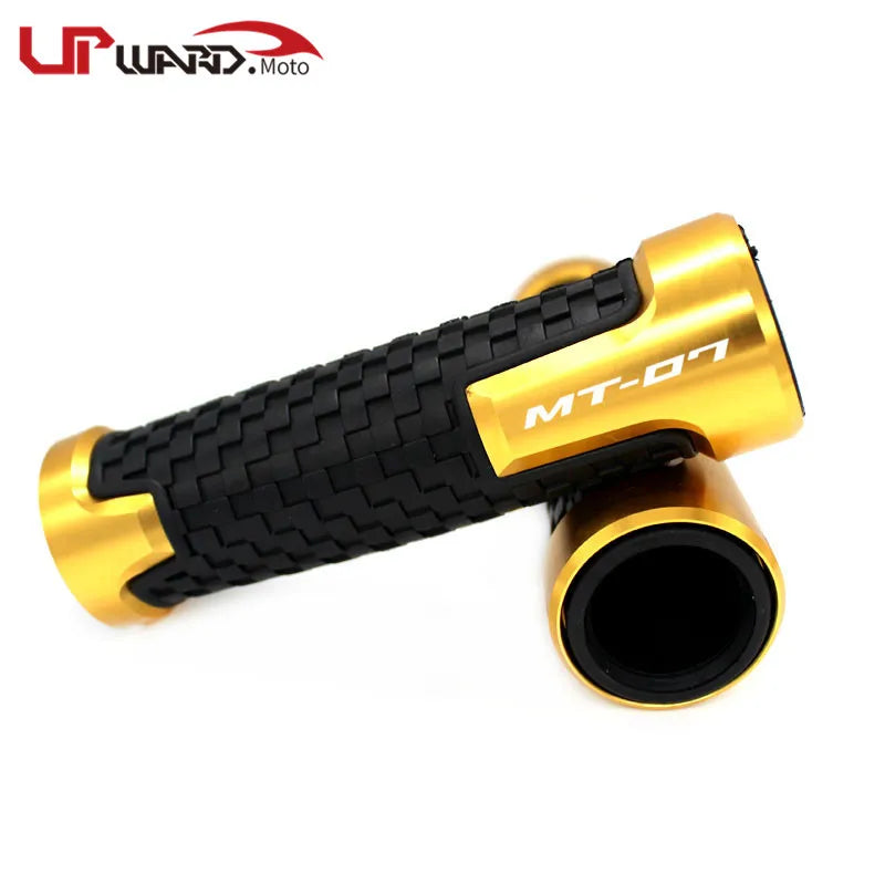 Yamaha MT-07 FZ-07 CNC Billet Aluminum Motorcycle Handlebar Grips 7/8" 22mm Universal Anti-Slip Rubber End Grips for MT07 FZ07 2014 2015 2016 2017 2018 2019 – 7 Colors (1 Pair)