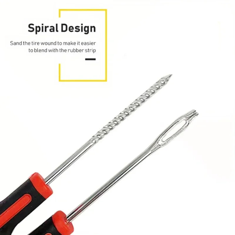 Motorcycle Tire Repair Kit – 19 / 24 / 39pcs Puncture Plug Tool Set – Car Motorcycle – $14
