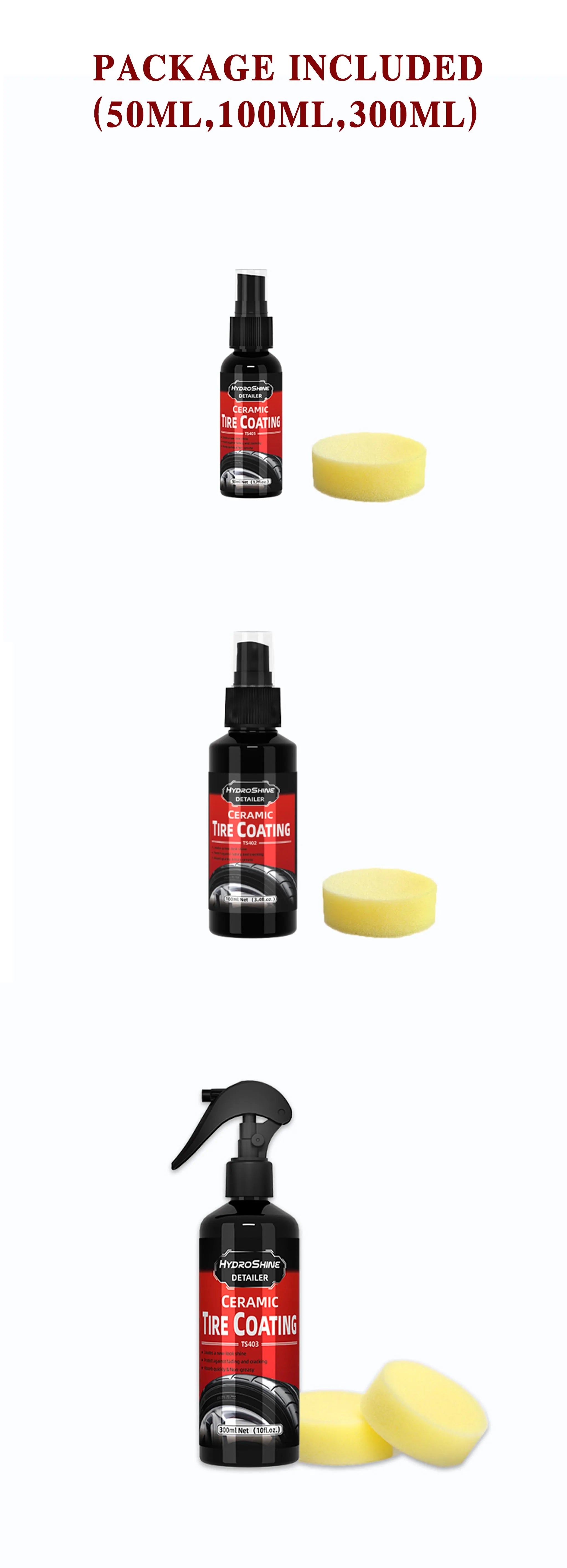 Hydroshine Ceramic Tire Coating Shine Spray – Tyre Gloss Plastic Rubber Restorer Hydrophobic Seal Wax – 50ml / 100ml / 300ml – $16–40