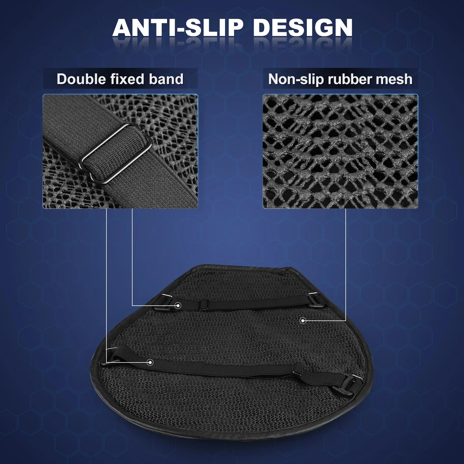 3D Honeycomb Gel Motorcycle Seat Cushion Non Slip Pressure Relief Ride Seat Pad Comfort Moto Riding Accessory
