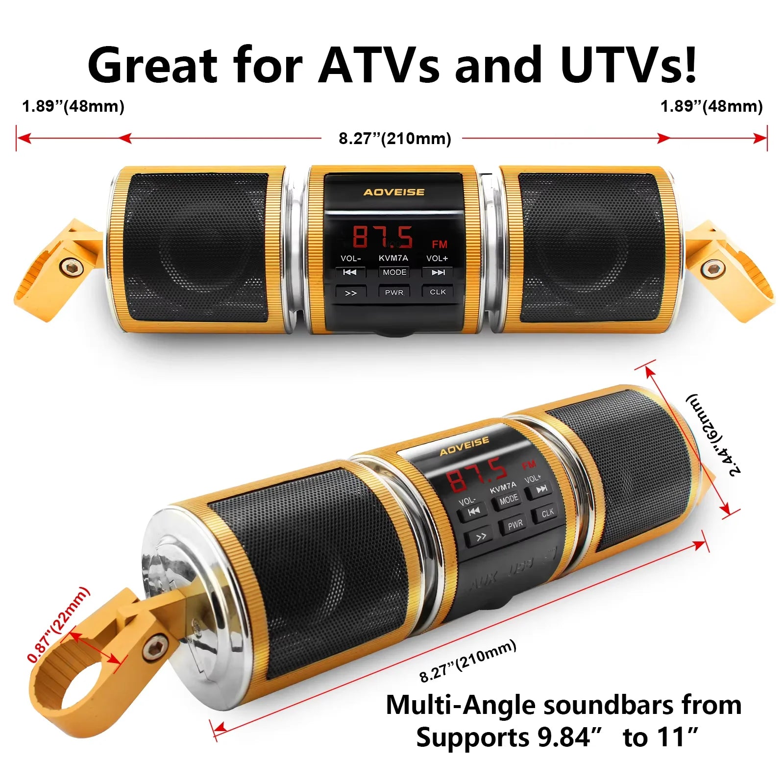 Motorcycle Speakers – Bluetooth Stereo, MP3 & FM Radio Sound System