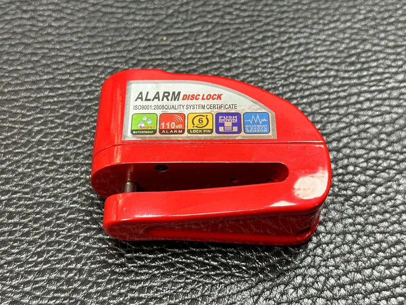 Falante Motorcycle Alarm Lock Safety Anti-Theft Disc Brake Aluminum Alloy Motorbike Bicycle Accessories – Model 8302 – 21x14x4cm – 18 Color Styles