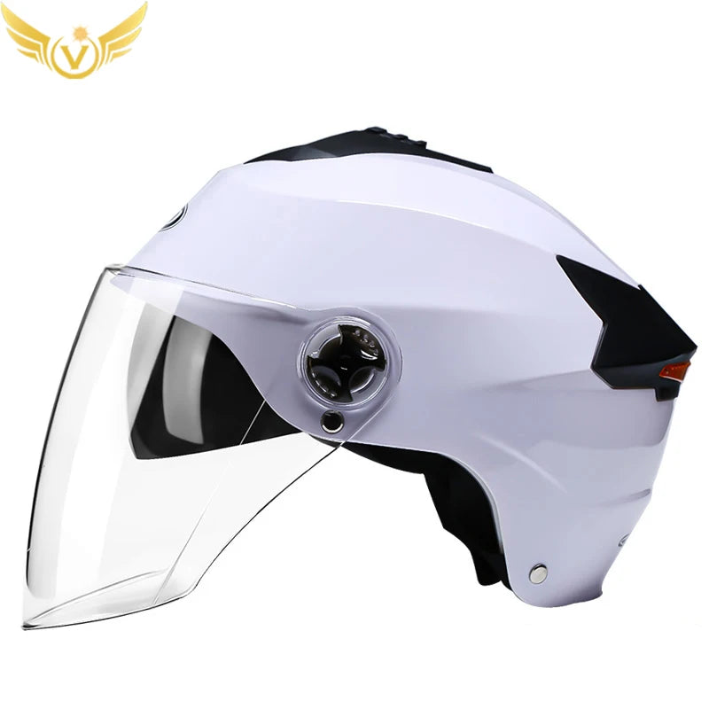 Half Helmets with Rechargeable Double Visor