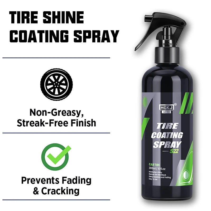 Car Tire Shine Spray – Wheel Cleaning Refurbishing Wax Brightener – 50ml / 100ml / 300ml – $12–24