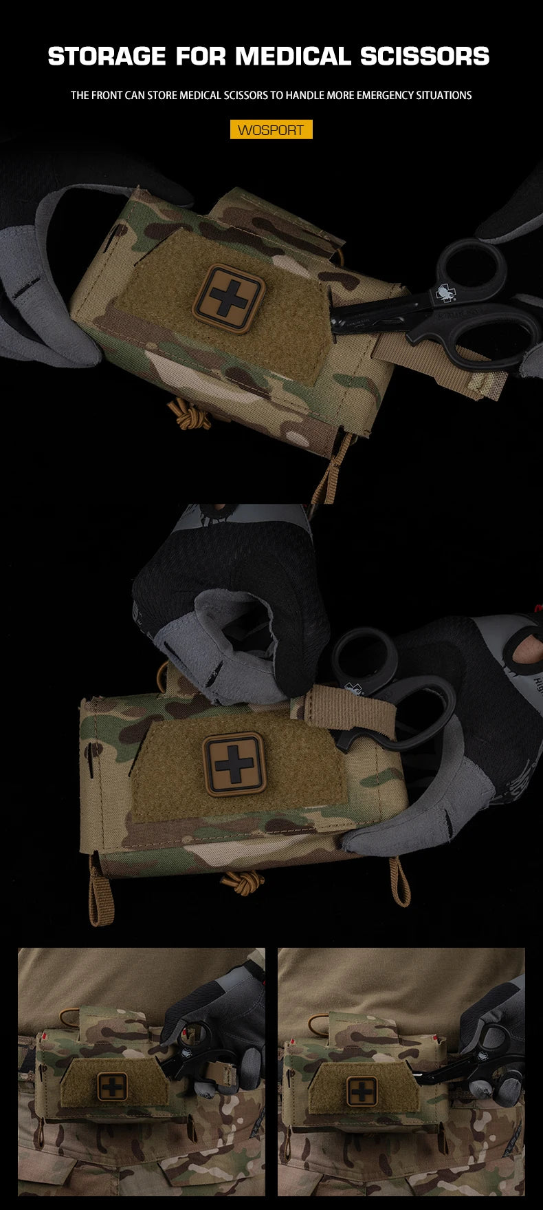 Tactical MD2 Compact Medical Pouch V3 IFAK MOLLE First Aid Trauma Kit for Hunting Camping Patrol Motorcycle Survival