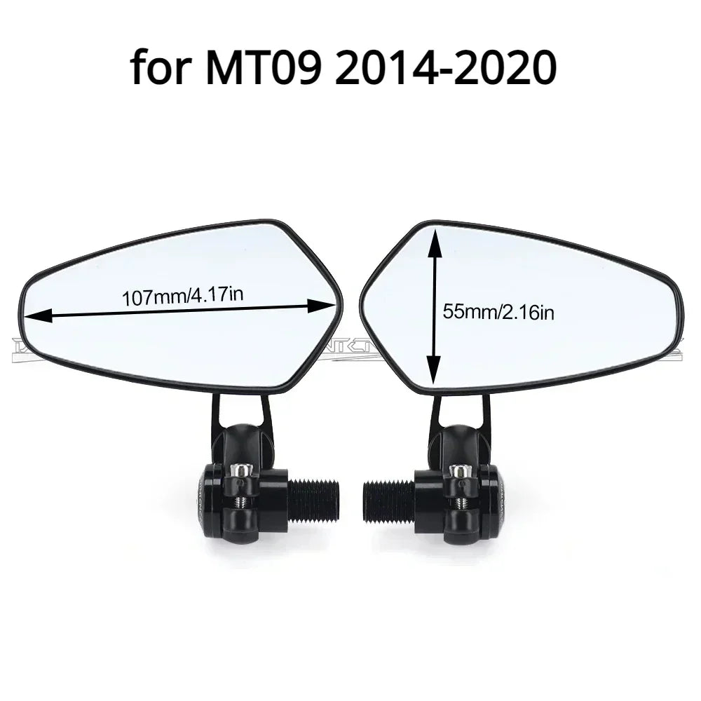 For YAMAHA MT09 MT07 2014-2025 Handlebar End Mirrors Left Right Side Rotation Motorcycle Accessories MT 07 09 MT-07 MT-09 2021