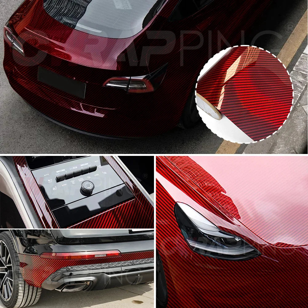 Decorative Vinyl Wrap Film 150cm – Python Camouflage / Carbon Fiber / Auroral Red / Matte Dark Red – Anti-Scratch Waterproof Self-Adhesive PVC – Car Motorcycle Helmet – 10–50cm Wide – $7–46
