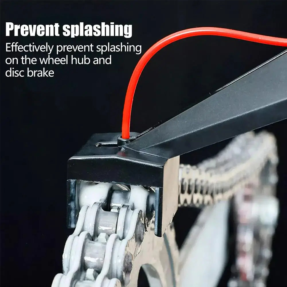 Motorcycle Chain Cleaner Tool Kit for Bike Maintenance Dirt Removal Lubrication with Wax Applicator, Brush Attachment