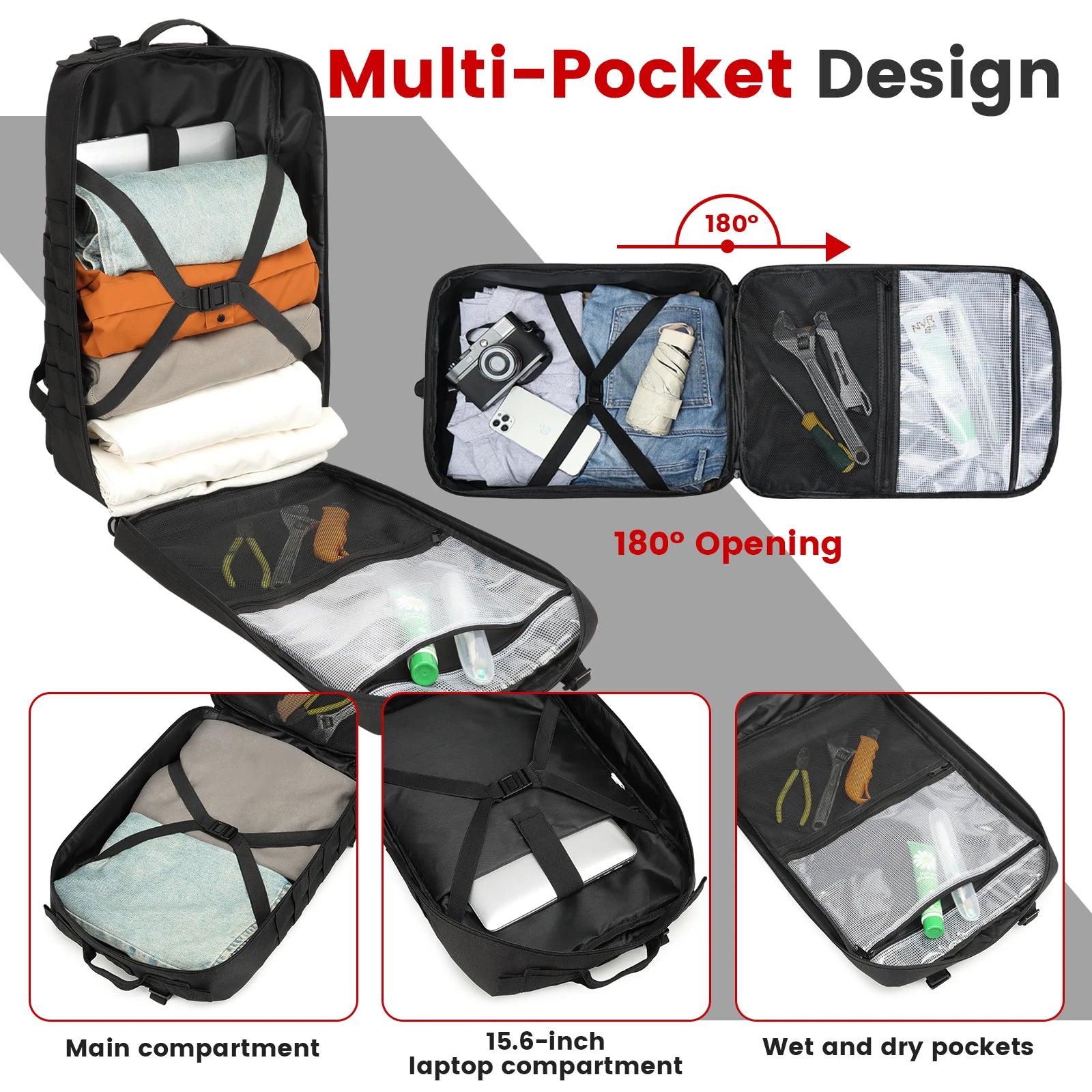Motorcycle Backpack – 30L Multifunction Helmet & Riding Storage Bag