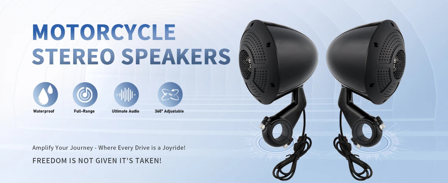 Motorcycle Speakers – 1000W Bluetooth 4-Channel Full-Range Stereo