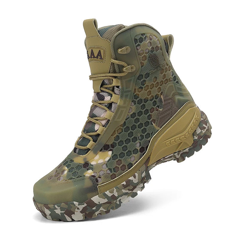 Riding Boots – Men’s High-Top Leather Motorcycle Boots, Breathable Non-Slip Outdoor Design