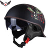 Half Helmets – V Retro Motorcycle Helmet, Lightweight All-Season Cruiser Helmet for Men & Women