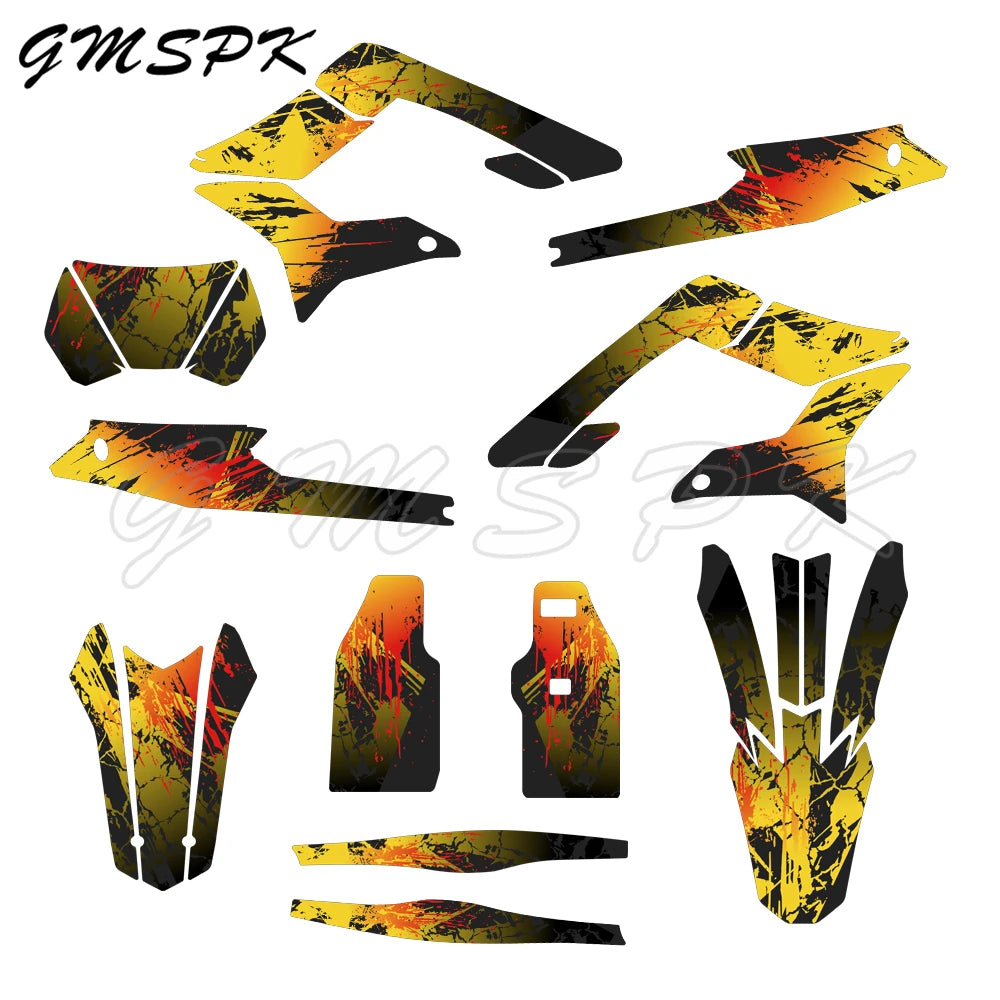 Motocross Team Graphics Background Decal Sticker Kits for Sur-Ron Storm Bee 2023–2024 – Custom Number & Name – PVC – 24 Styles – Glossy / 3D – $70–$92