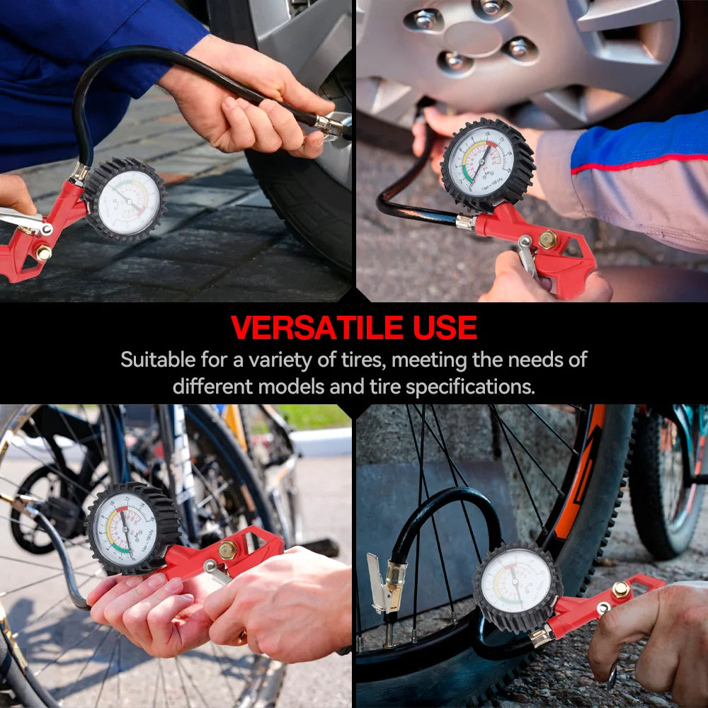 0–220 PSI / 0–16 Bar Tire Pressure Gauge – Dual Scale