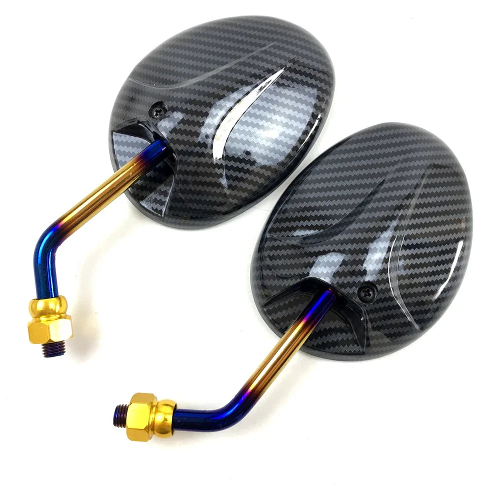 Universal 8mm Convex Motorcycle Mirror ABS & Metal Rearview Side Motorcycle Mirror for Honda Suzuki Yamaha Kawasaki Ducati Scooter E-Bike