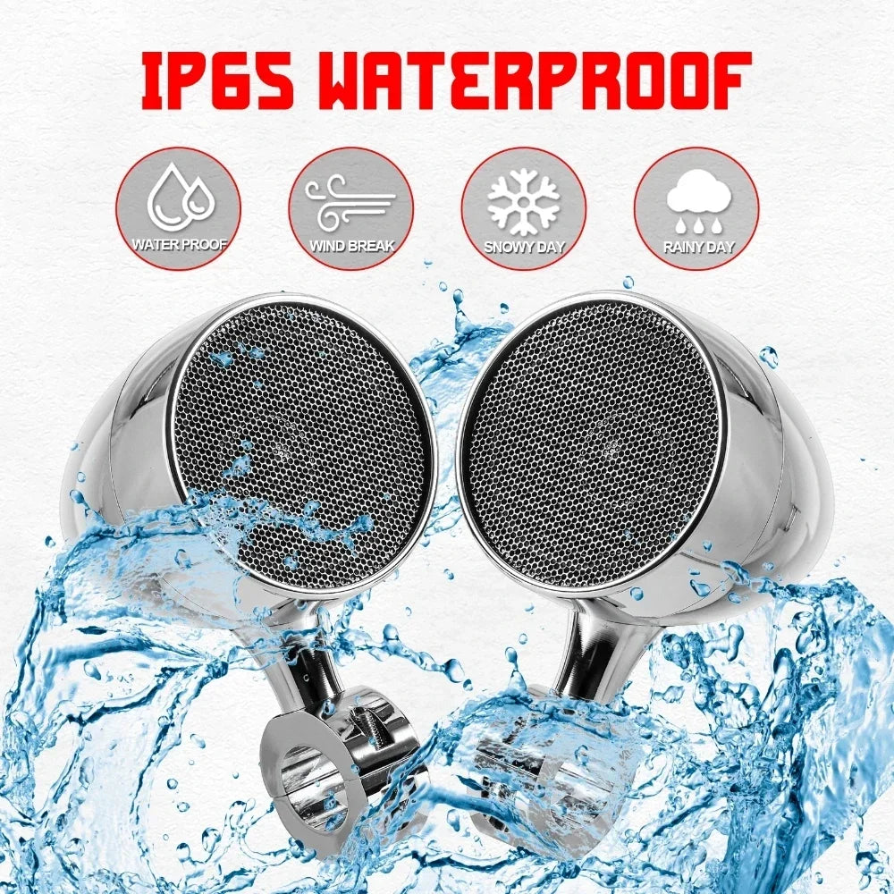 Motorcycle Speakers – 3-Inch High-Power Bluetooth Audio with Remote Control
