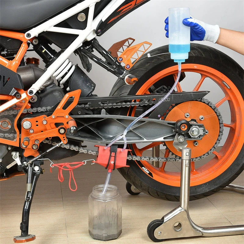 Motorcycle chain cleaning machine kit Brush Gear Cleaner Tool For Motorbike Chains Lube Device Lubricating Accessory