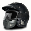 Open Face Helmets – Retro PU Leather Motorcycle Helmet, Vintage Cafe Racer Style, DOT & ECE Certified