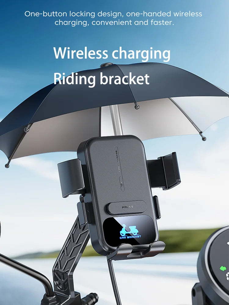 15W Wireless Charging Motorcycle Phone Holder – QC3.0
