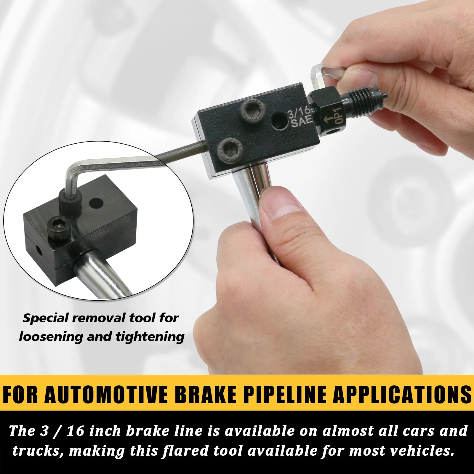 3/16" Brake Line Double Flaring Tool – Brake Line Tools – Handheld 45° SAE or DIN Double Flare Tool for Motorcycle Automotive and Truck Brake Line – 629g – $25