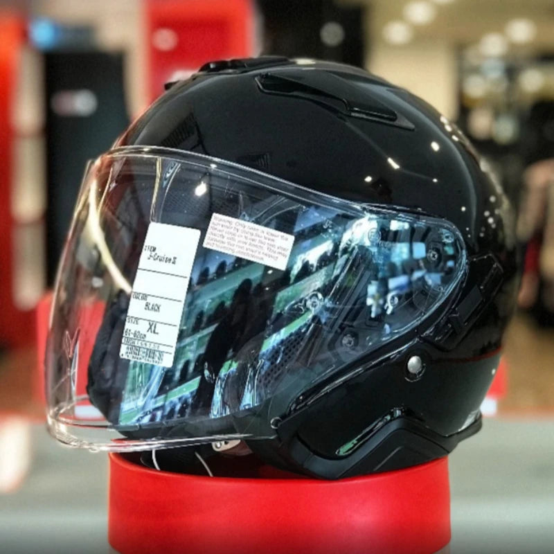 Open Face Helmets – J-Cruise II 3/4 Jet Motorcycle Helmet, Dual Visor, Retro Scooter Style for Men & Women