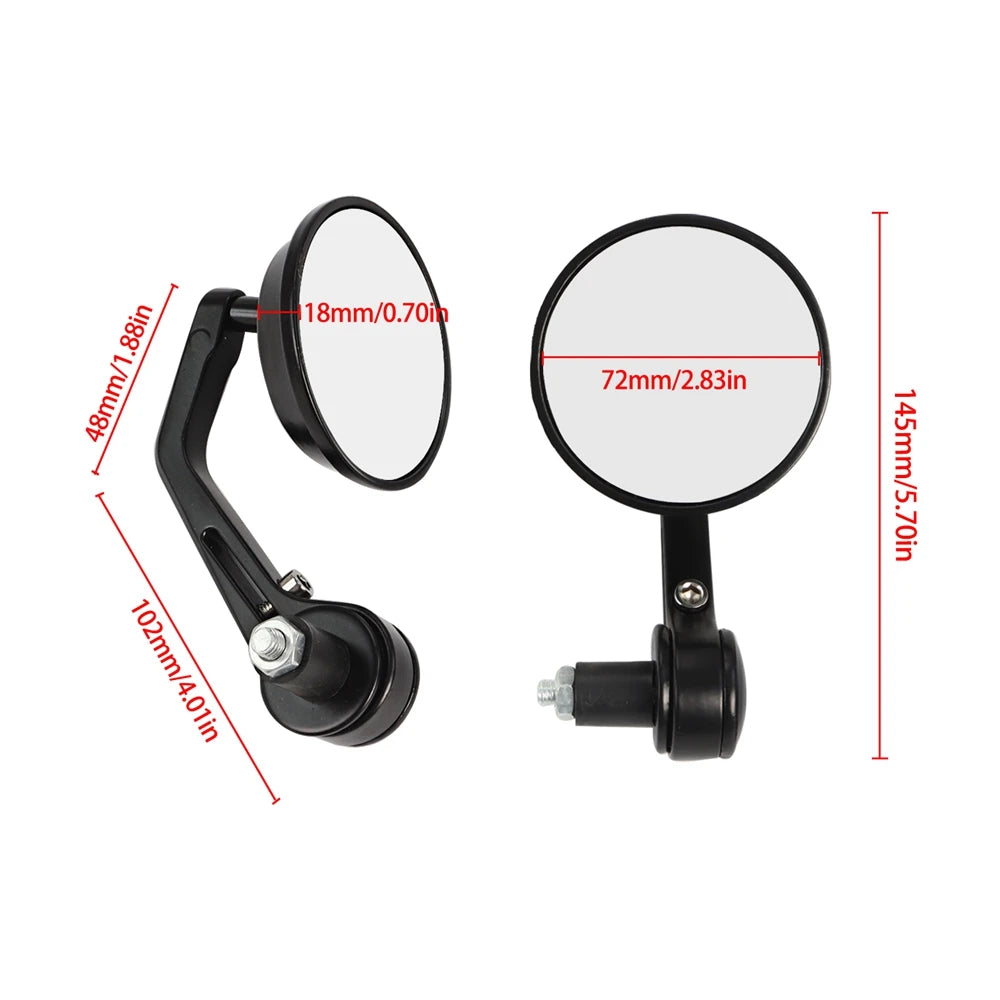 Round 7/8" Handlebar Aluminum Alloy Motocycle Rearview Mirrors Moto End Motor Side Mirrors Motorcycle Cafe Racer Accessories