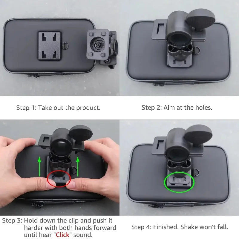Waterproof Motorcycle Phone Pouch – Touchscreen Handlebar Case for iPhone, Samsung & Smartphones