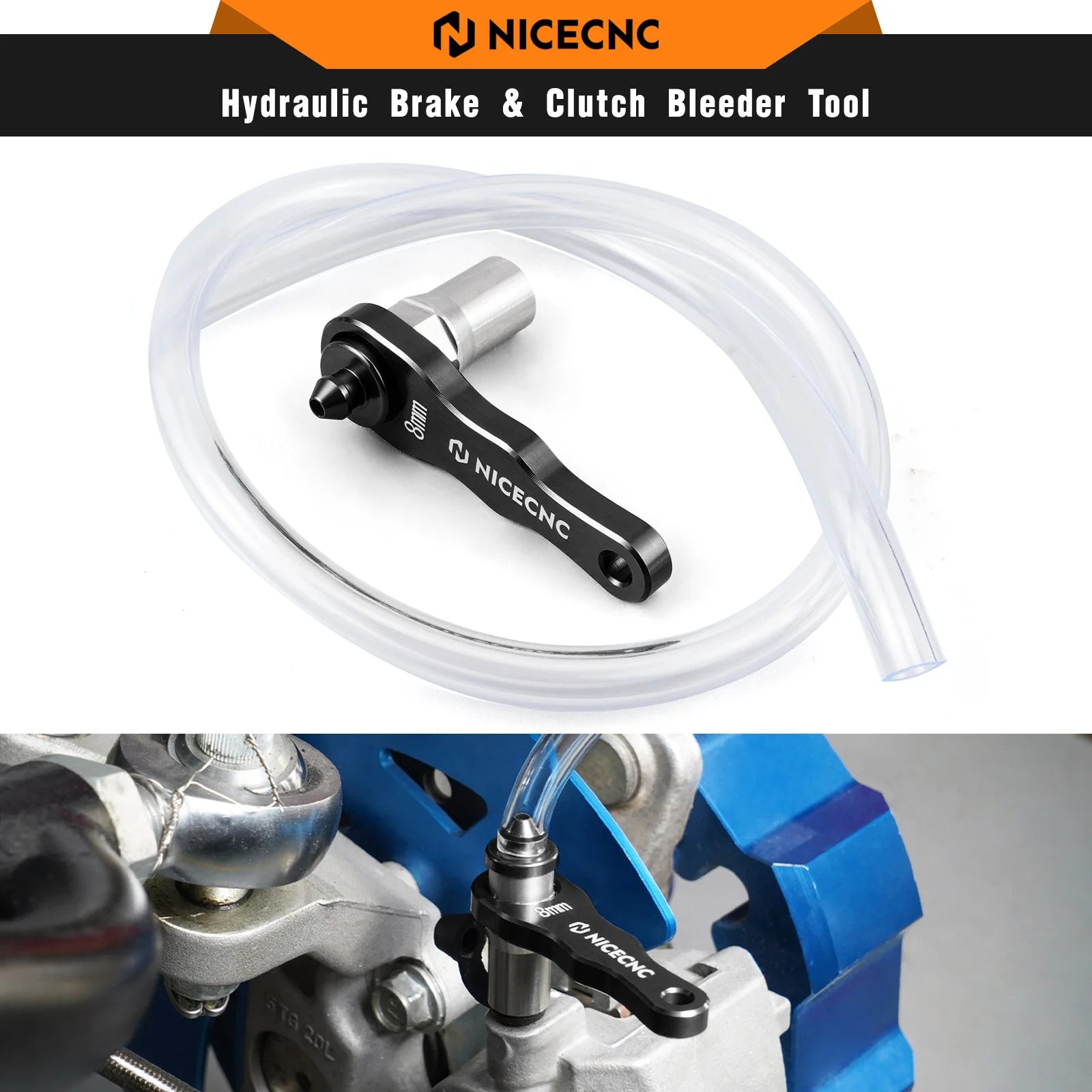 Motorcycle ATV UTV 8mm Mini Hydraulic Brake & Clutch Bleeder Tool – Brake Bleeding Tools for KTM Yamaha Raptor 700 YFZ Polaris RZR CanAm X3 Arctic Cat – Black / Blue – $23