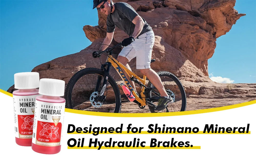 Brake Bleed Kit for Shimano Hydraulic Brakes – Brake Bleeding Tools with 2×60ml Mineral Brake Fluid – Road & MTB Dual Purpose – 2000–2023 Models – $35