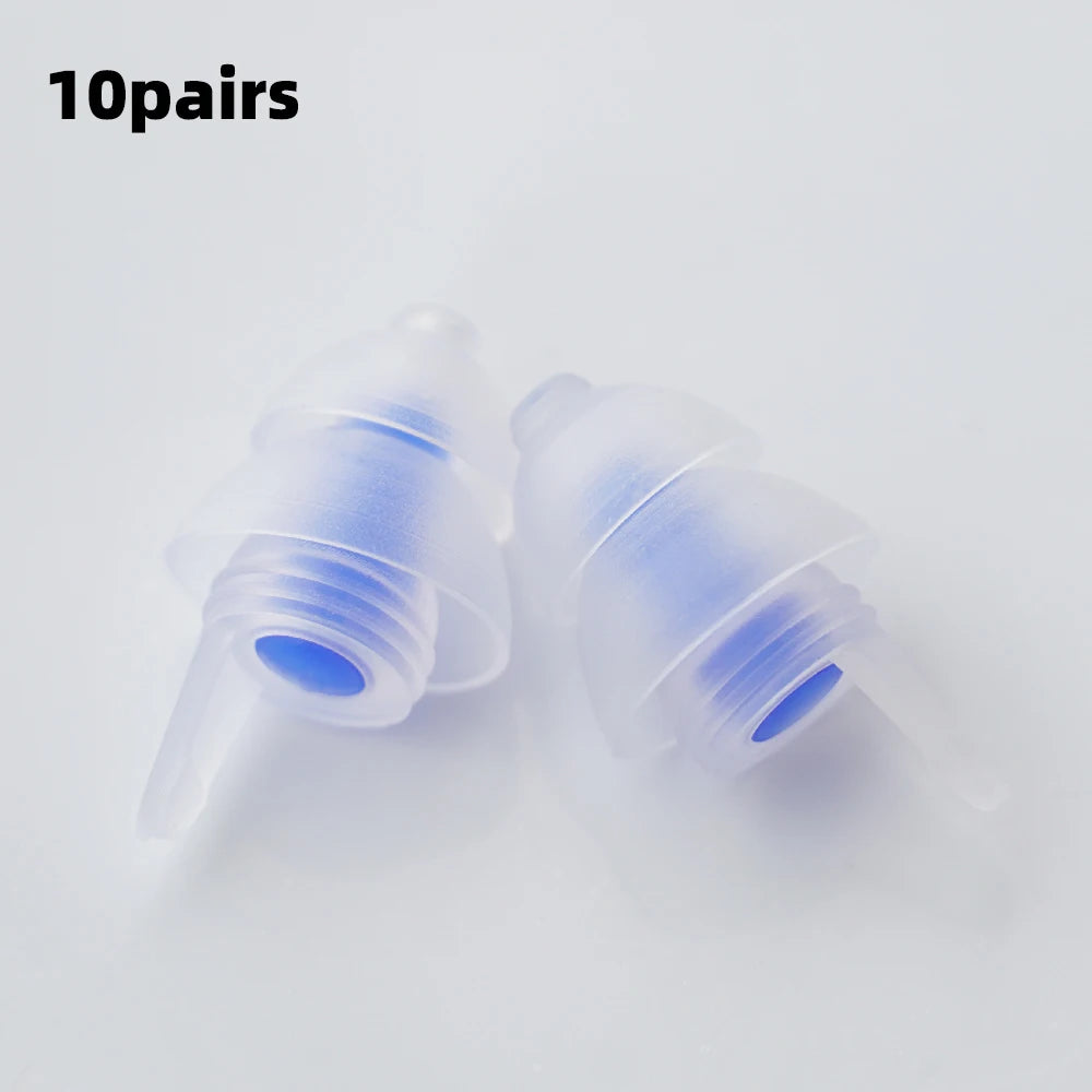 HUAK HUAK-04 / HUAK-05 Reusable High-Fidelity Concert Silicone Ear Plugs Noise Cancelling Musicians Motorcycles Sleeping Work Study Swim – CE Certified – Single or 10-Pair Bulk – Purple Red Blue Black White