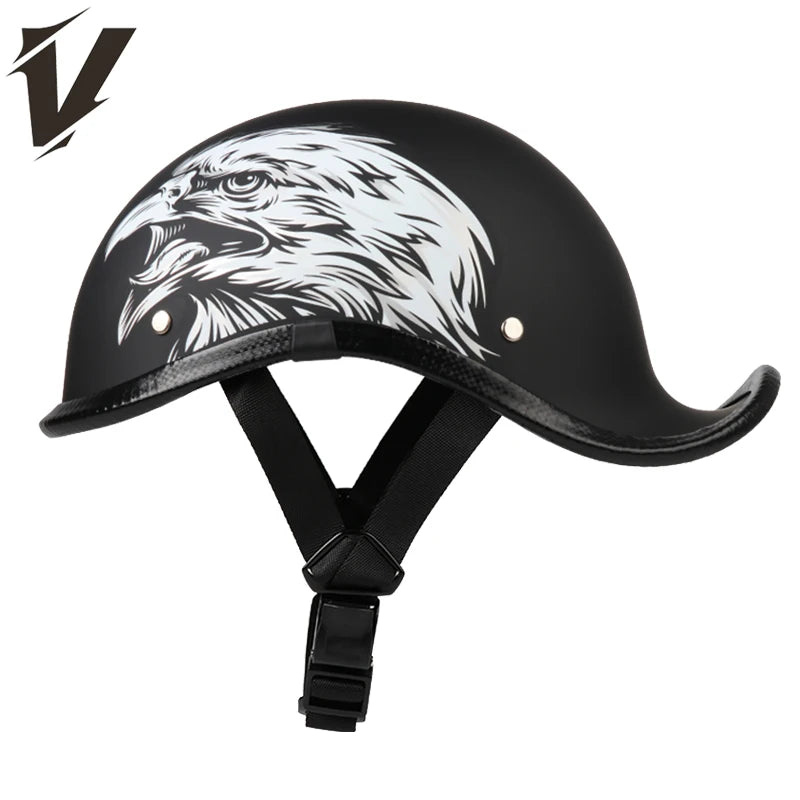 Half Helmets – 2026 Retro Motorcycle Helmet, Lightweight Trendy Riding & Biker Design