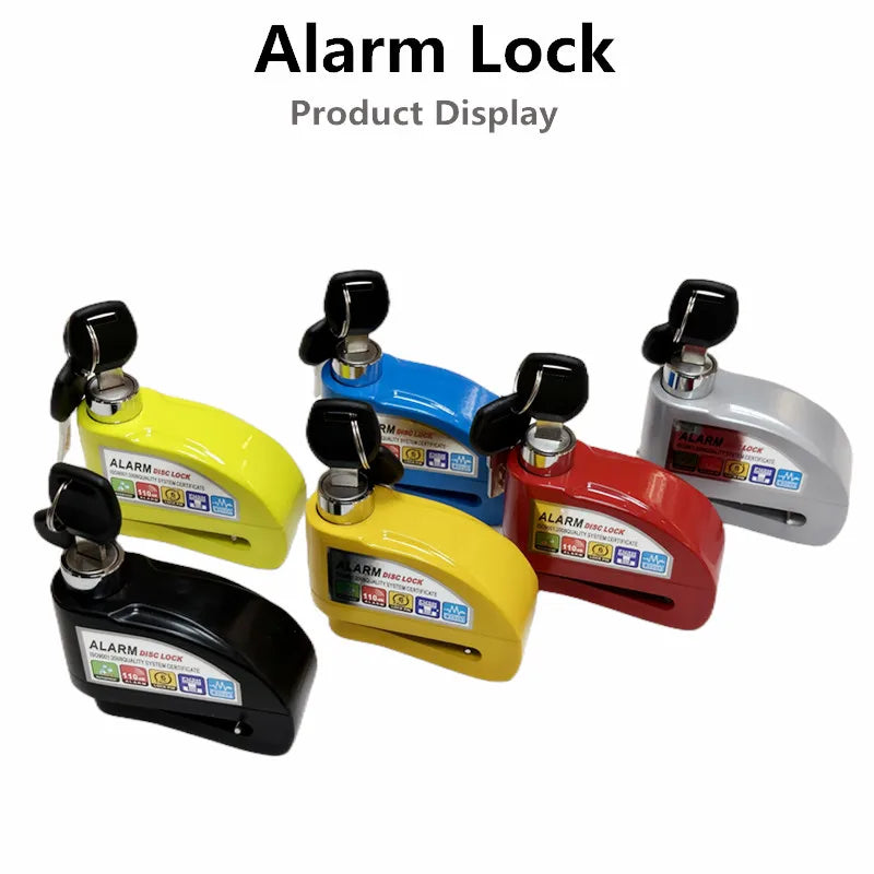 Falante Motorcycle Alarm Lock Safety Anti-Theft Disc Brake Aluminum Alloy Motorbike Bicycle Accessories – Model 8302 – 21x14x4cm – 18 Color Styles