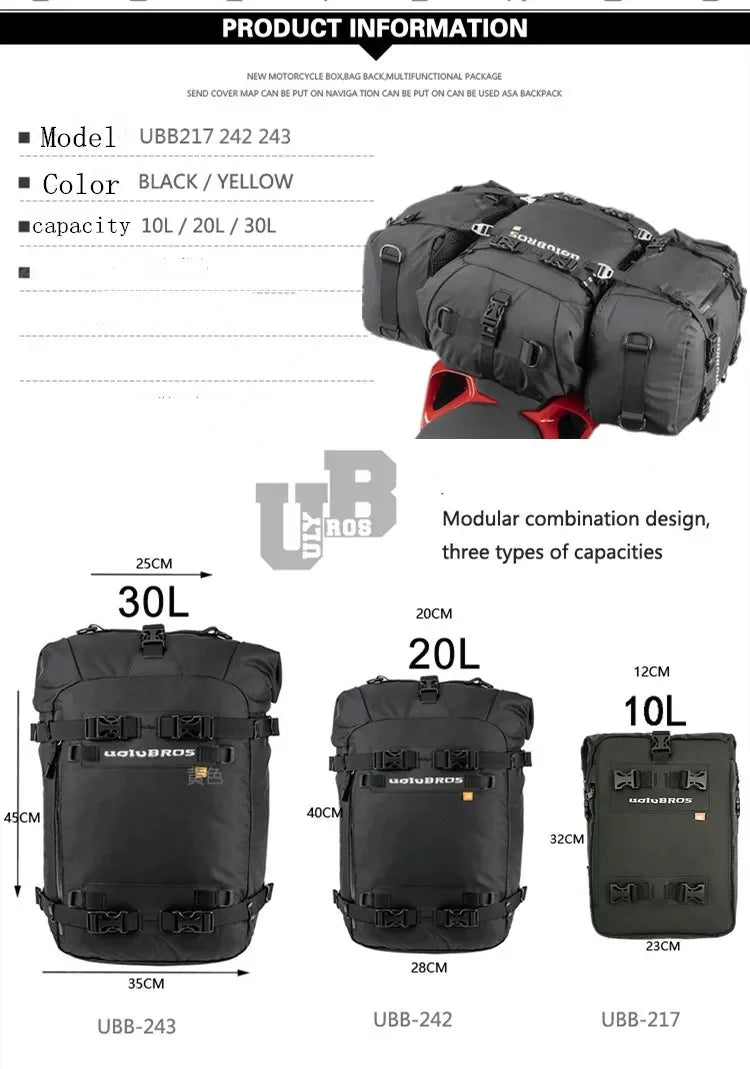 Motorcycle Backpack – Uglybros Waterproof 10L/20L/30L Riding Bag