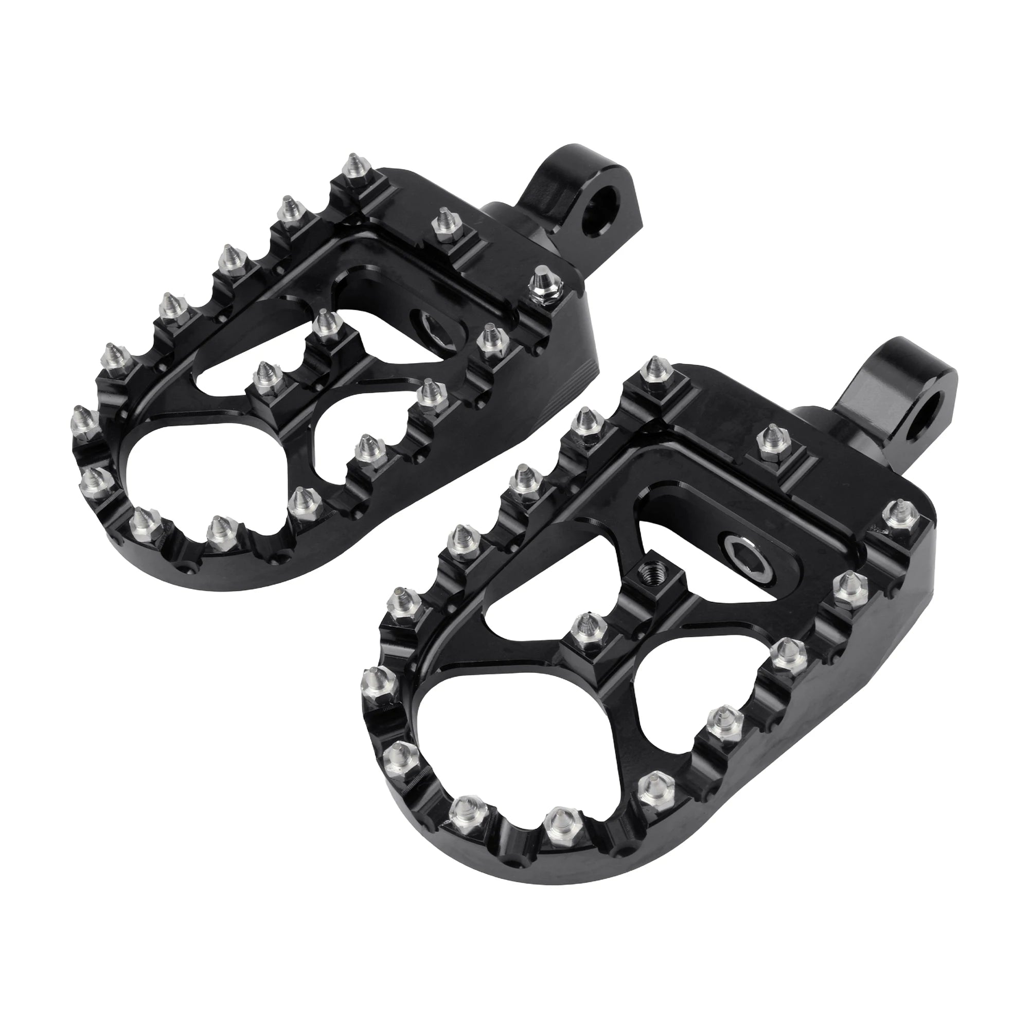 Harley-Davidson Wide Fat Foot Pegs – 360° Rotatable – Dyna / Fat Bob / Softail / Sportster / Street Bob – CNC Aluminum + Stainless Steel – 57mm Wide – 5 Colors – $51
