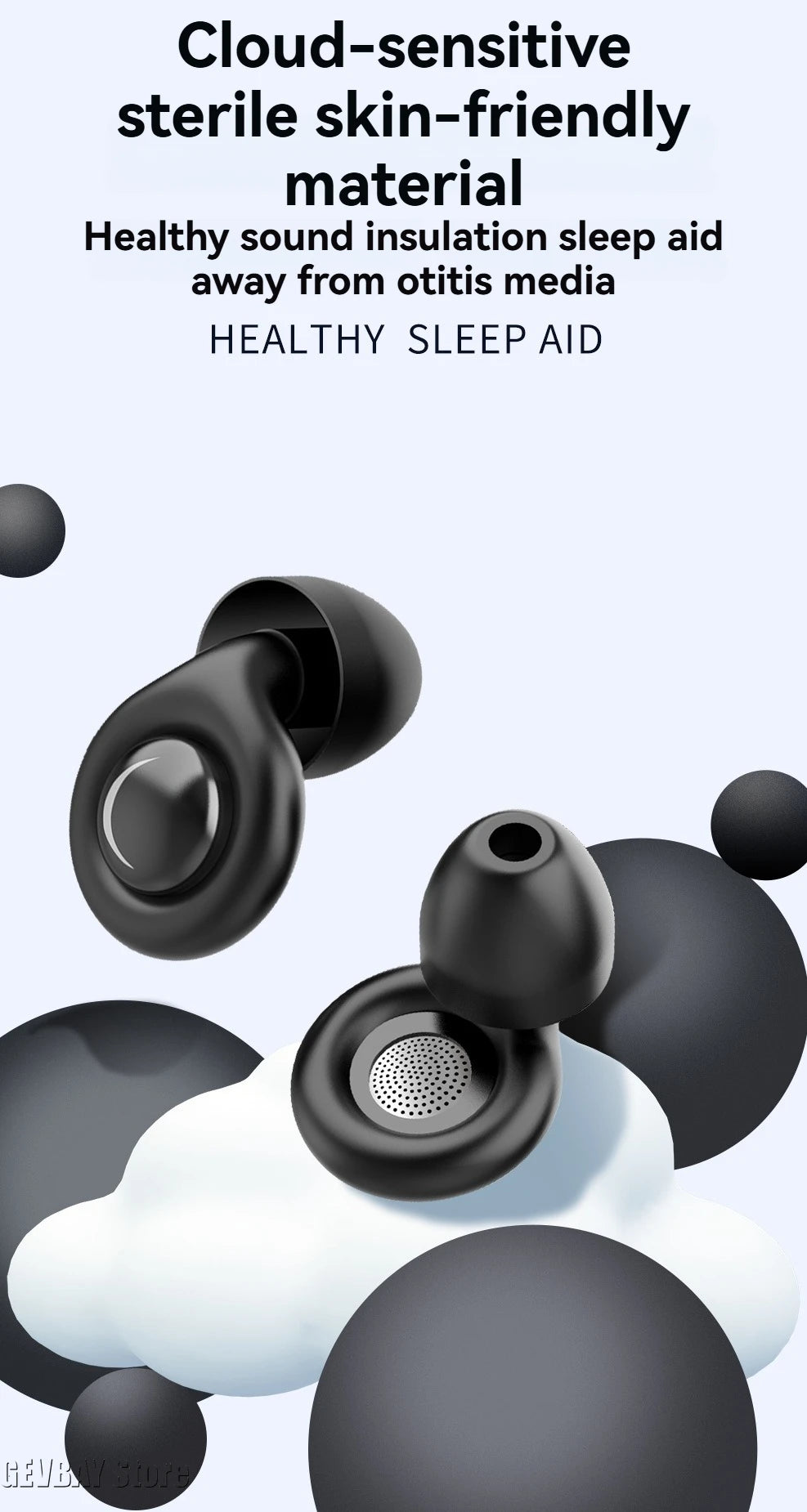 GEVBAY Anti-Noise Earplugs Silicone Ear Plug Noise Cancelling for Sleep Anti-Snoring Motorcycle Earplug Noise Insulation Ear Protectors – Silicone – 2×2×2 cm – 30g – 3 Style Options