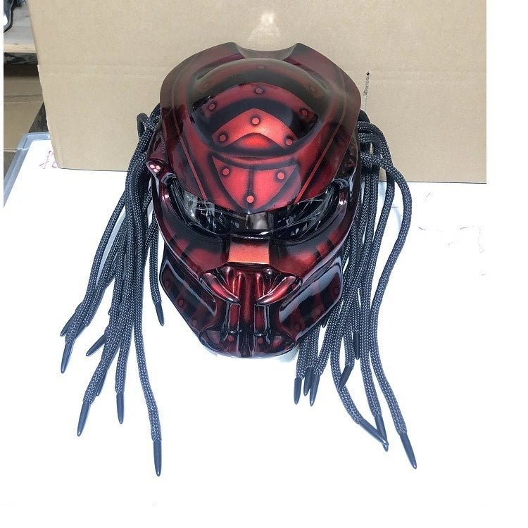 Carbon Fiber Helmets – Predator Full Face Motorcycle Helmet, DOT & ECE Certified, Retro Racing Design