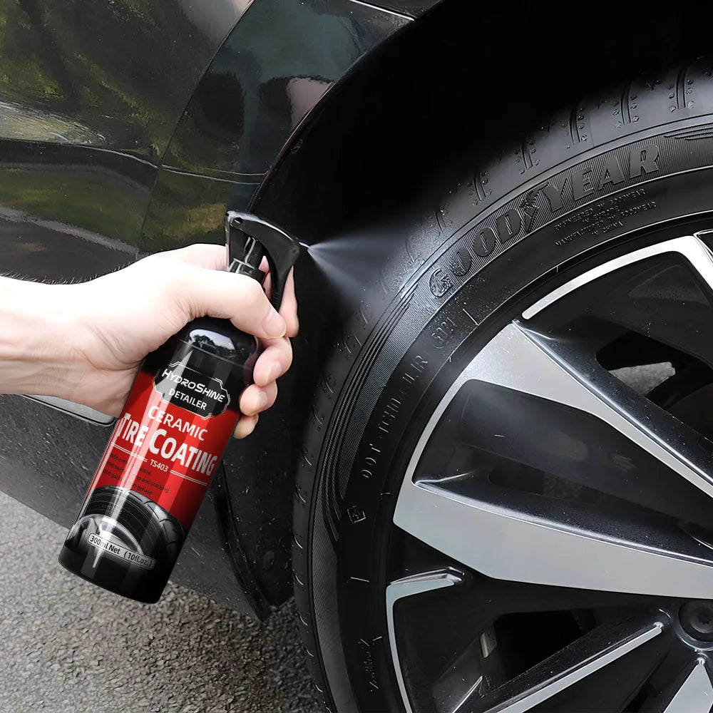 Hydroshine Ceramic Tire Coating Shine Spray – Tyre Gloss Plastic Rubber Restorer Hydrophobic Seal Wax – 50ml / 100ml / 300ml – $16–40